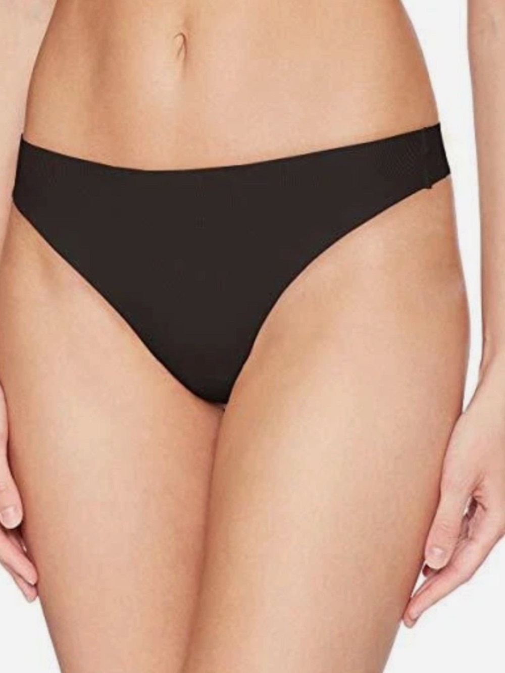 Wacoal 879259 BEYOND NAKED Black Stretch Cotton Thong Size L 12555